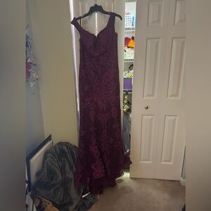 Elegant Purple Lace Gown